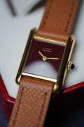 Cartier Tank Must PM burgundy